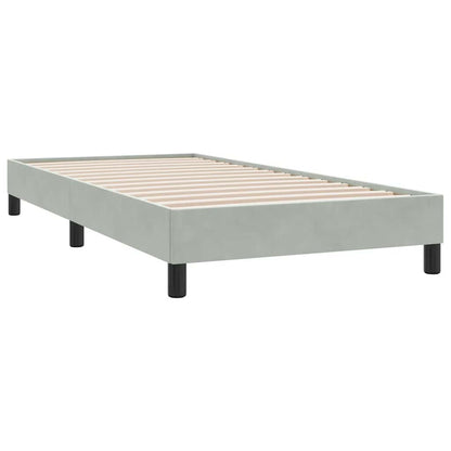 vidaXL Boxspringbett mit Matratze Hellgrau 100x210 cm Samt