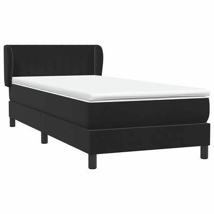 vidaXL Boxspringbett mit Matratze Schwarz 100x210 cm Samt