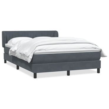 vidaXL Lit tapissier avec matelas Gris foncé 140x210 cm Velours