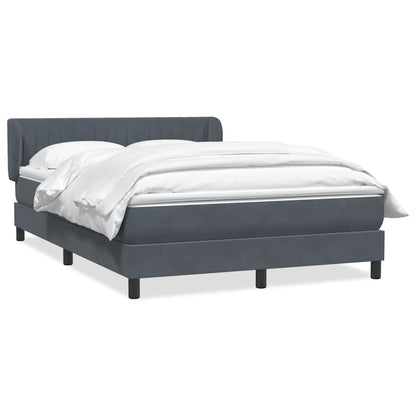 vidaXL Lit tapissier avec matelas Gris foncé 140x210 cm Velours