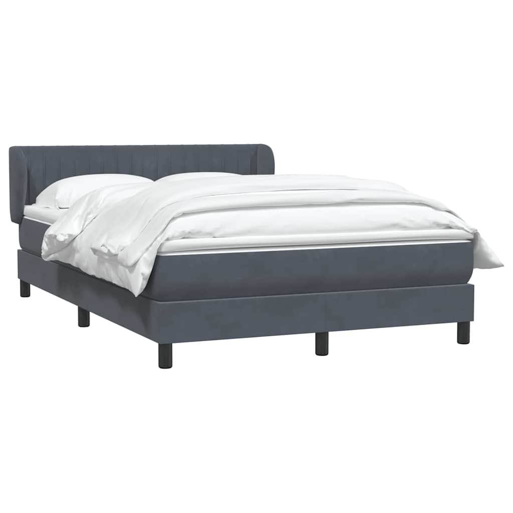vidaXL Lit tapissier avec matelas Gris foncé 140x210 cm Velours