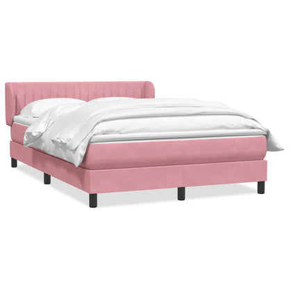 vidaXL Lit tapissier avec matelas Rose 140x210 cm Velours