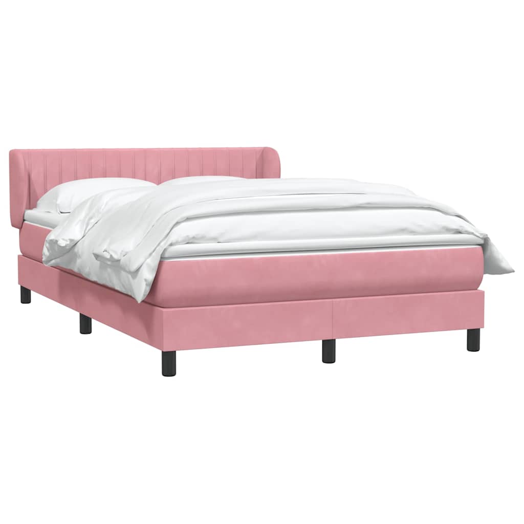 vidaXL Lit tapissier avec matelas Rose 140x210 cm Velours