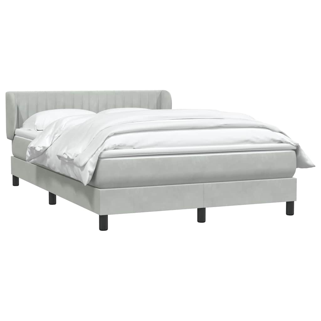 Boxspringbett mit Matratze Hellgrau 160x210 cm Samt