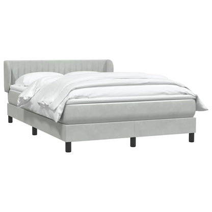 Boxspringbett mit Matratze Hellgrau 160x210 cm Samt