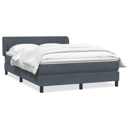 vidaXL Boxspringbett mit Matratze Dunkelgrau 160x210 cm Samt