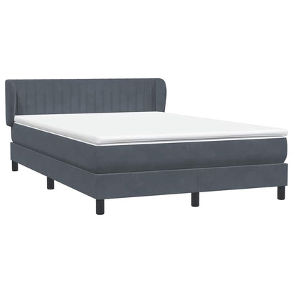 vidaXL Boxspringbett mit Matratze Dunkelgrau 160x210 cm Samt