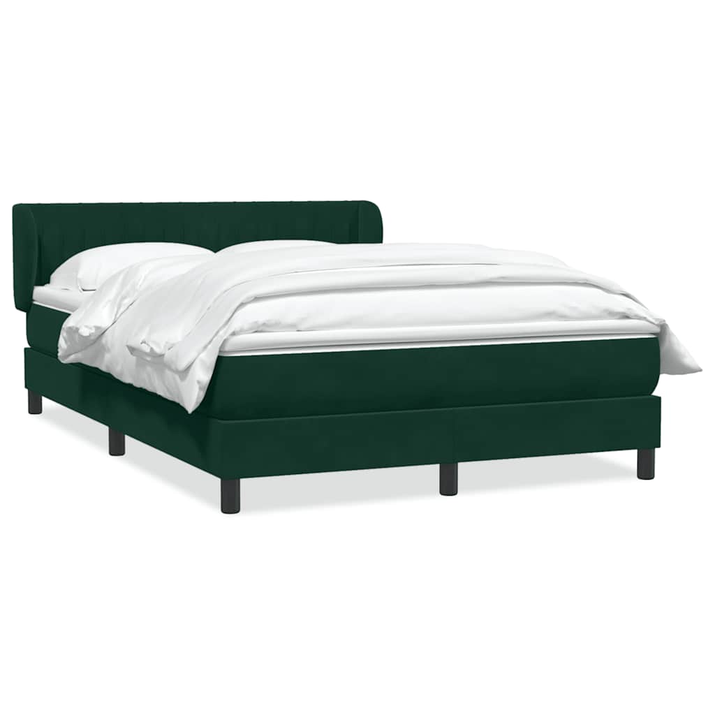 vidaXL Boxspringbett mit Matratze Dunkelgrün 160x210 cm Samt