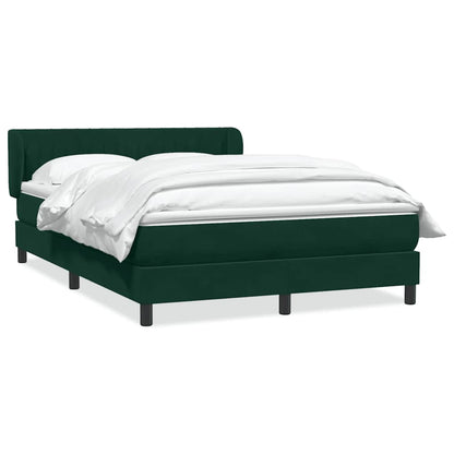 vidaXL Boxspringbett mit Matratze Dunkelgrün 160x210 cm Samt