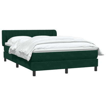 vidaXL Boxspringbett mit Matratze Dunkelgrün 160x210 cm Samt