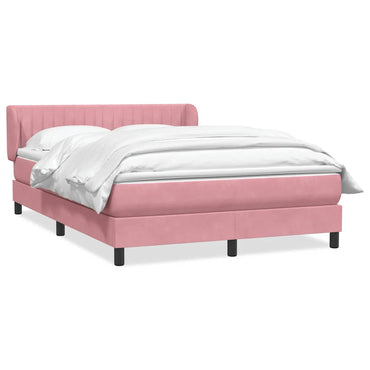 vidaXL Boxspringbett mit Matratze Rosa 160x210 cm Samt