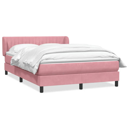 vidaXL Boxspringbett mit Matratze Rosa 160x210 cm Samt