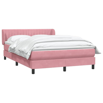 vidaXL Boxspringbett mit Matratze Rosa 160x210 cm Samt