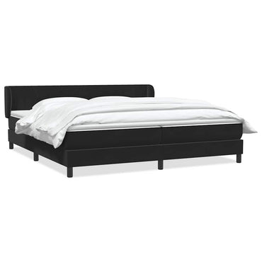 vidaXL Lit boxspring avec matelas Noir 180x210 cm Velours
