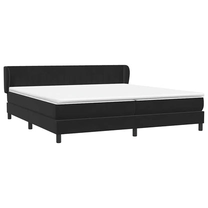 vidaXL Lit boxspring avec matelas Noir 180x210 cm Velours