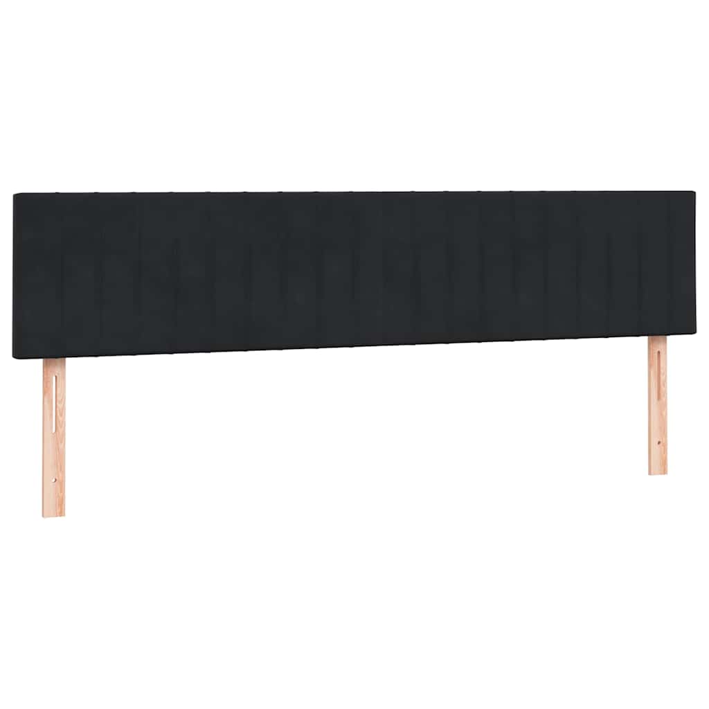 vidaXL Lit boxspring avec matelas Noir 180x210 cm Velours