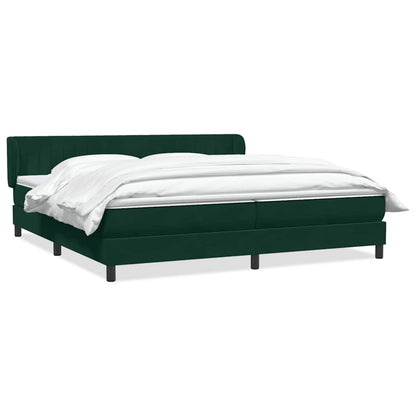 vidaXL Boxspringbett mit Matratzen Dunkelgrün 180x210 cm Samt