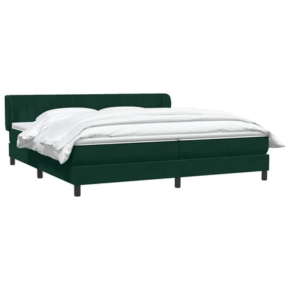 vidaXL Boxspringbett mit Matratzen Dunkelgrün 180x210 cm Samt