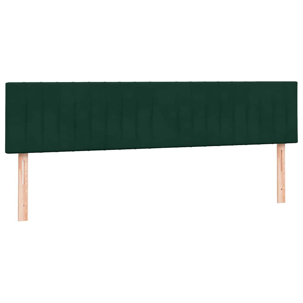 vidaXL Boxspringbett mit Matratzen Dunkelgrün 180x210 cm Samt