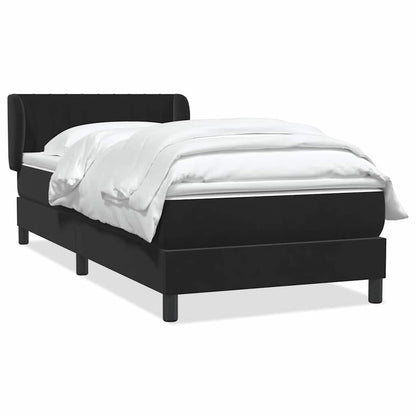 vidaXL Lit tapissier avec matelas Noir 90x220 cm Velours
