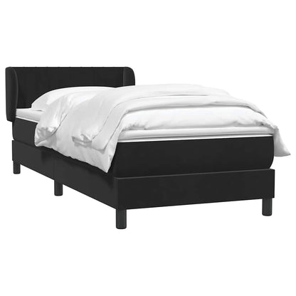 vidaXL Lit tapissier avec matelas Noir 90x220 cm Velours