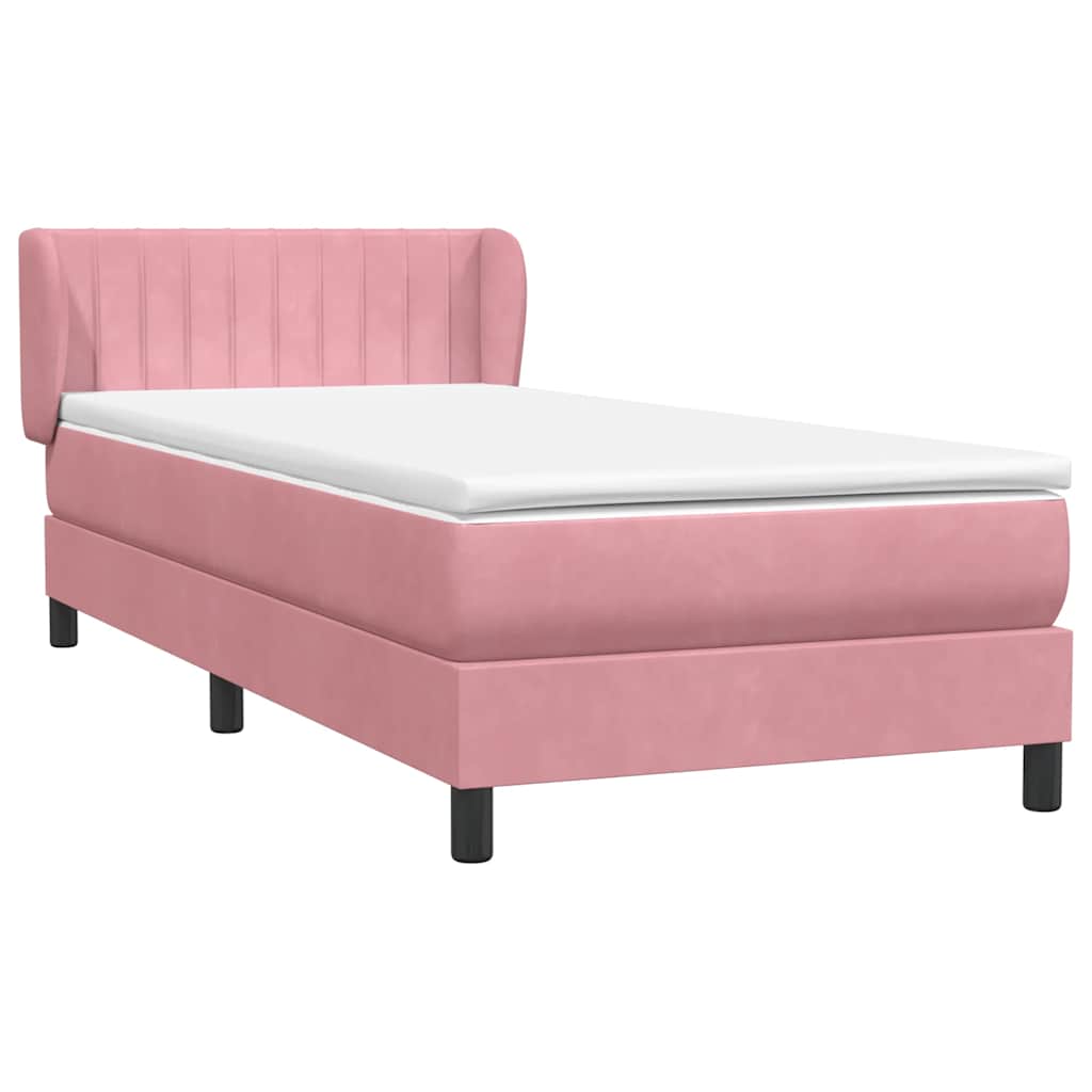 vidaXL Lit coffre avec matelas Rose 90x220 cm Velours