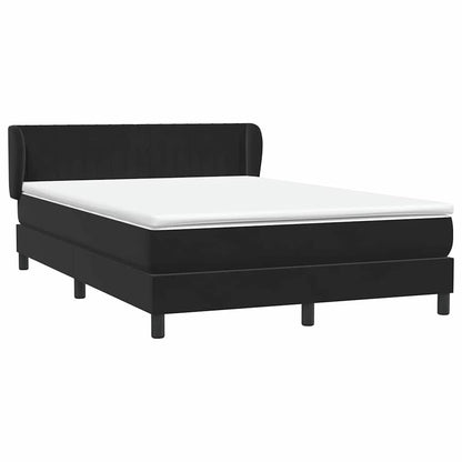 vidaXL Boxspringbett mit Matratze Schwarz 140x220 cm Samt