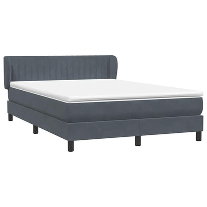 vidaXL Boxspringbett mit Matratze Dunkelgrau 160x220 cm Samt