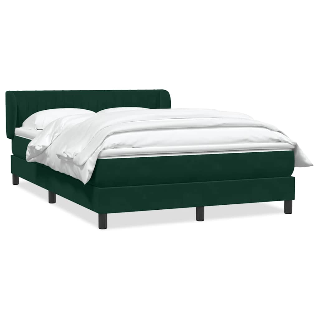 vidaXL Boxspringbett mit Matratze Dunkelgrün 160x220 cm Samt