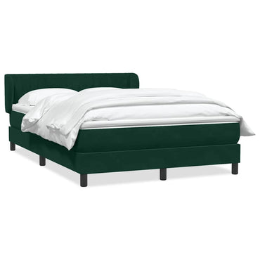 vidaXL Boxspringbett mit Matratze Dunkelgrün 160x220 cm Samt