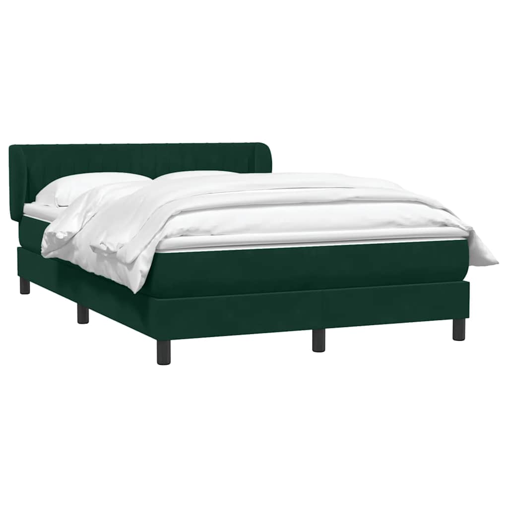 vidaXL Boxspringbett mit Matratze Dunkelgrün 160x220 cm Samt
