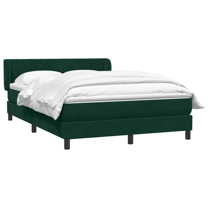 vidaXL Boxspringbett mit Matratze Dunkelgrün 160x220 cm Samt