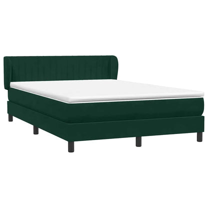 vidaXL Boxspringbett mit Matratze Dunkelgrün 160x220 cm Samt