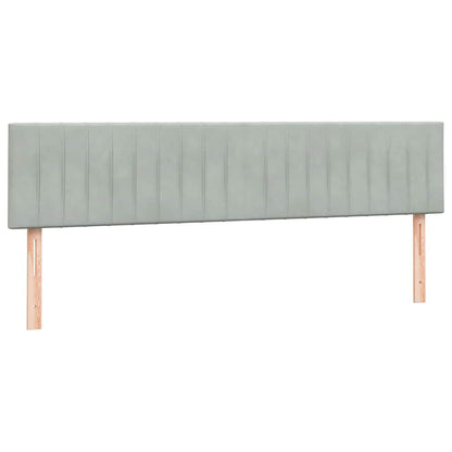 vidaXL Boxspringbett mit Matratzen Hellgrau 180x220 cm Samt
