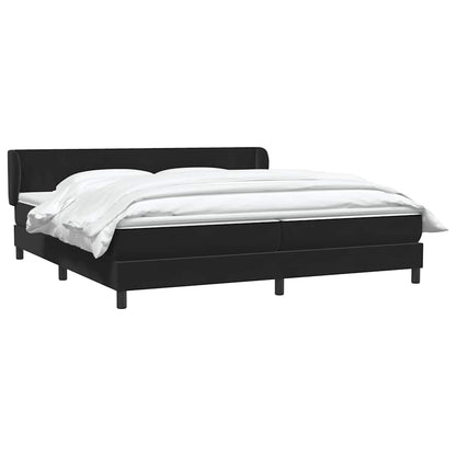 vidaXL Boxspringbett mit Matratzen Schwarz 180x220 cm Samt