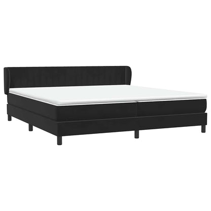 vidaXL Boxspringbett mit Matratzen Schwarz 180x220 cm Samt
