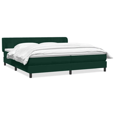 vidaXL Boxspringbett mit Matratzen Dunkelgrün 180x220 cm Samt