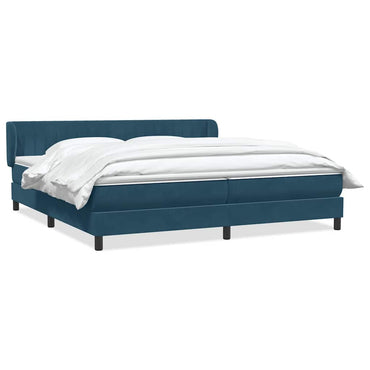 vidaXL Lit boxspring avec matelas bleu foncé 180x220 cm velours