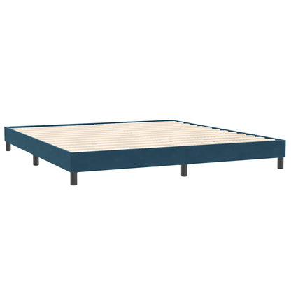 vidaXL Lit boxspring avec matelas bleu foncé 180x220 cm velours