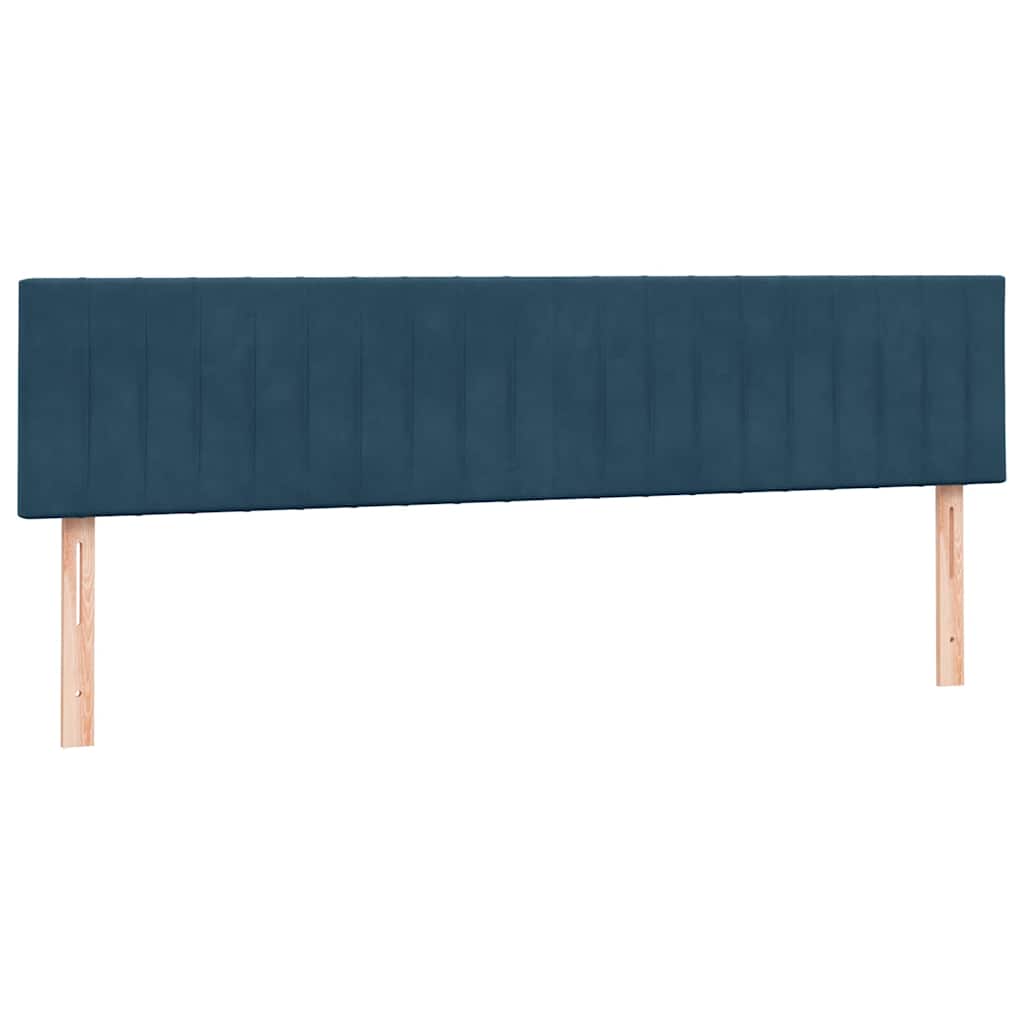 vidaXL Lit boxspring avec matelas bleu foncé 180x220 cm velours