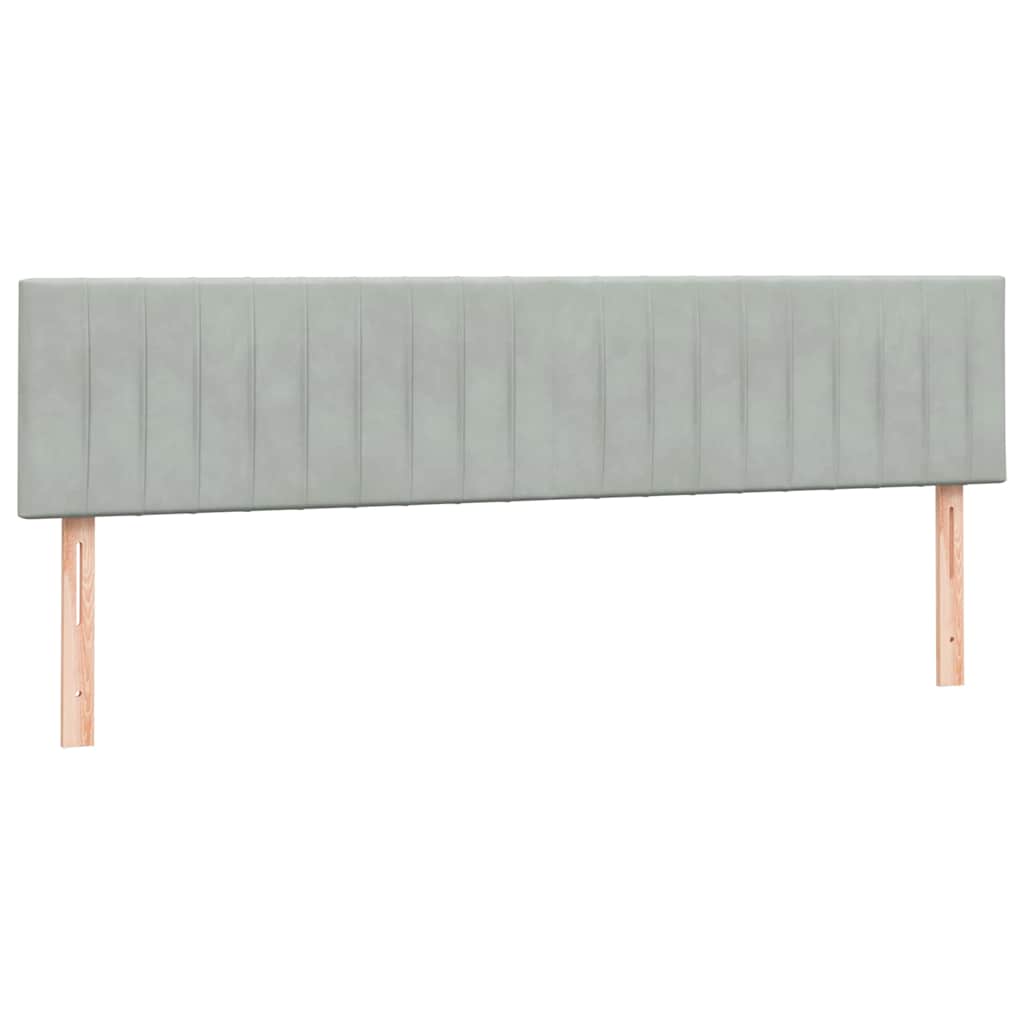 vidaXL Boxspringbett mit Matratzen Hellgrau 200x220 cm Samt
