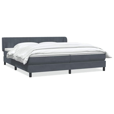 vidaXL Lit tapissier avec matelas Gris foncé 200x220 cm Velours