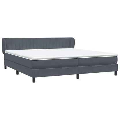 vidaXL Lit tapissier avec matelas Gris foncé 200x220 cm Velours