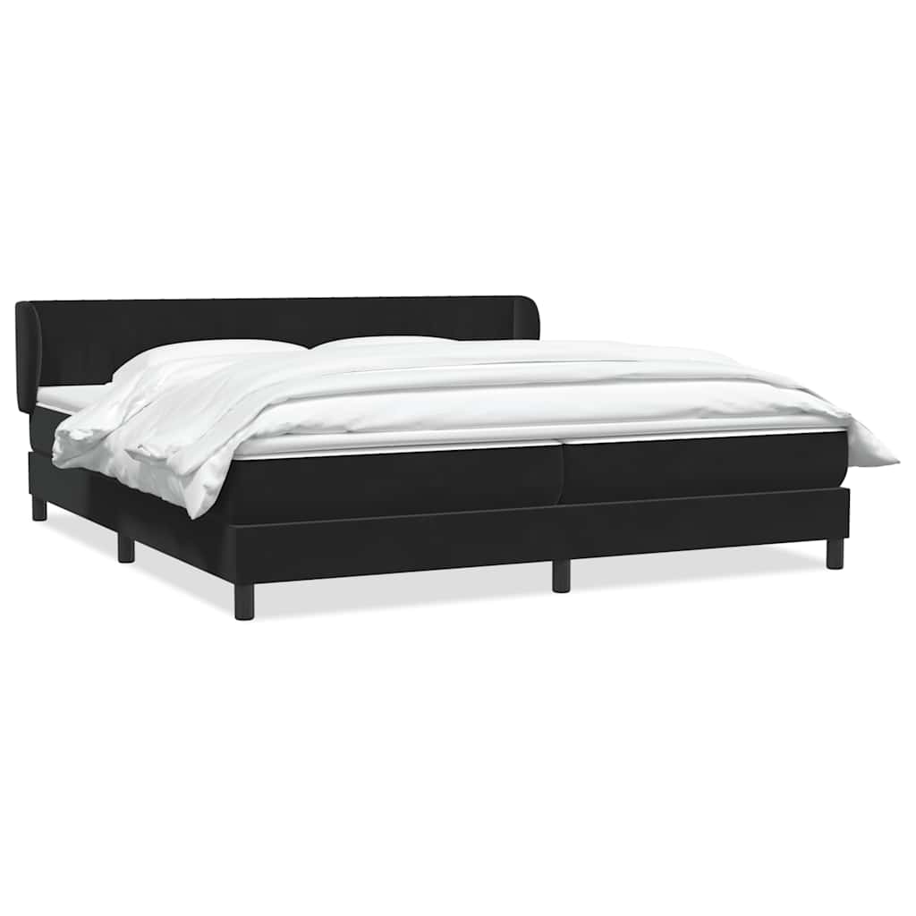 vidaXL Boxspringbett mit Matratzen Schwarz 200x220 cm Samt
