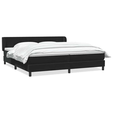 vidaXL Boxspringbett mit Matratzen Schwarz 200x220 cm Samt