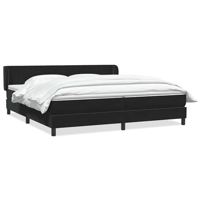 vidaXL Boxspringbett mit Matratzen Schwarz 200x220 cm Samt