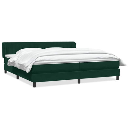 vidaXL Boxspringbett mit Matratzen Dunkelgrün 200x220 cm Samt