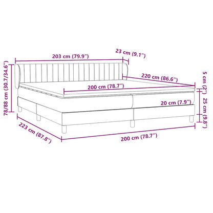 vidaXL Boxspringbett mit Matratzen Dunkelgrün 200x220 cm Samt