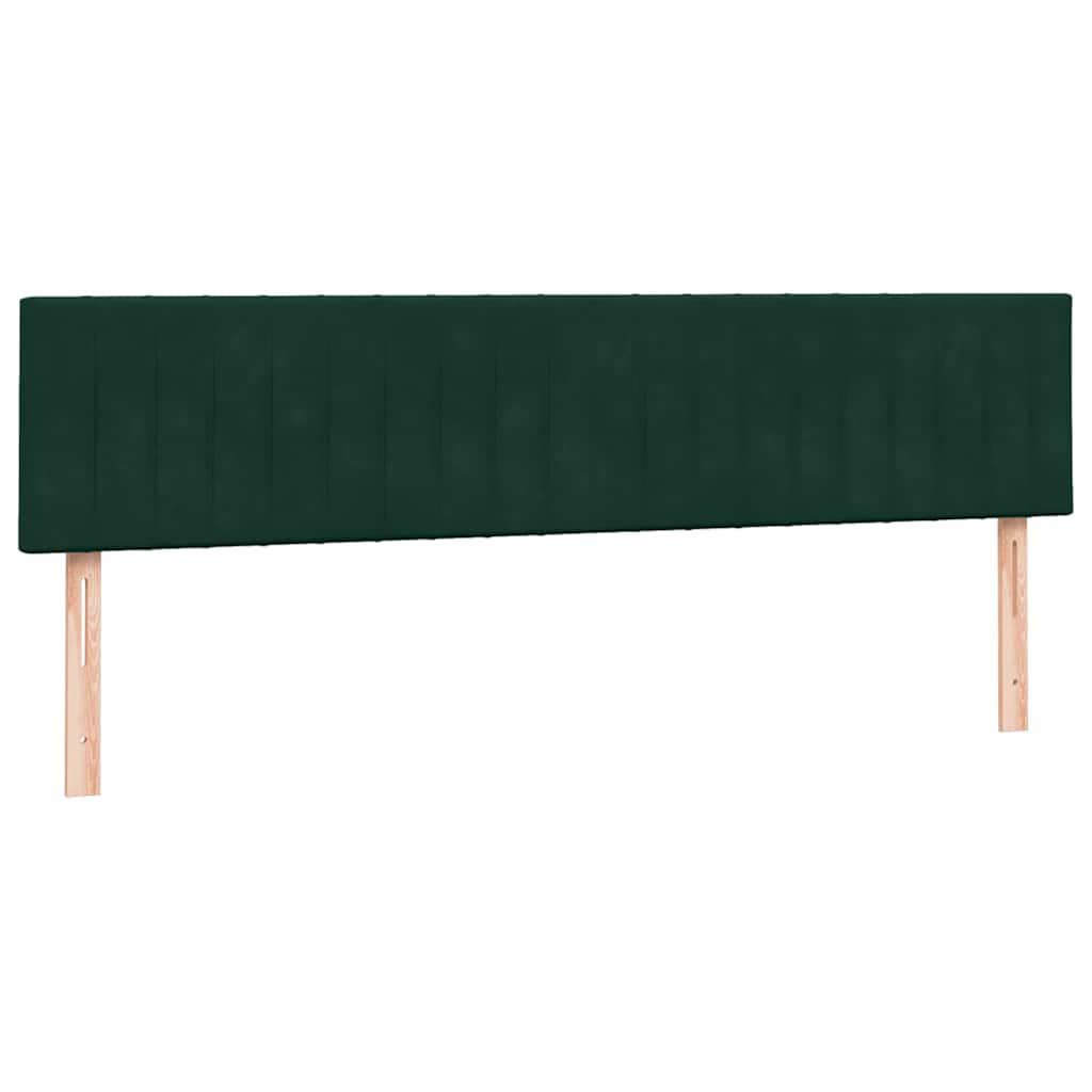 vidaXL Boxspringbett mit Matratzen Dunkelgrün 200x220 cm Samt