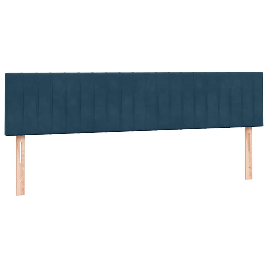 vidaXL Boxspringbett mit Matratzen Dunkelblau 200x220 cm Samt
